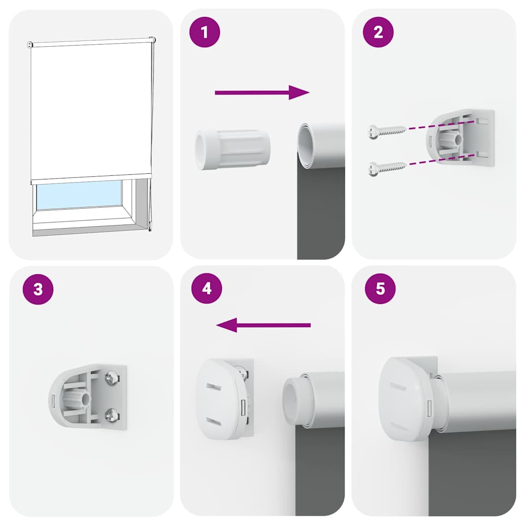 Roller Blind Blackout 120 x 175 cm White